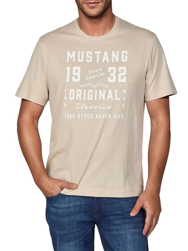 Mustang Herren T-Shirt Mustang Mehrfarbig Rundhals Regular Fit S bis 6XL