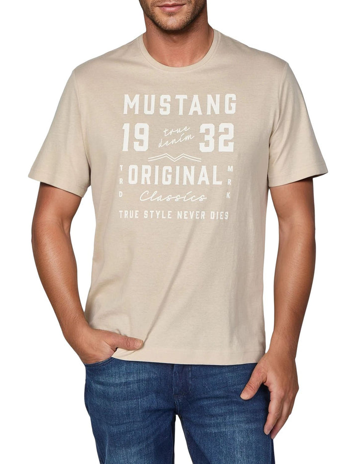 Mustang Herren T-Shirt Mustang Mehrfarbig Rundhals Regular Fit S bis 6XL