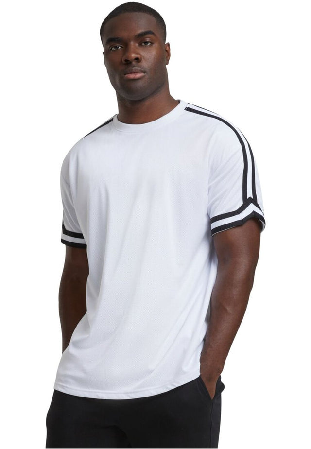 Urban Classics Herren T-Shirt OVERSIZED STRIPES MESH - Relaxed Fit