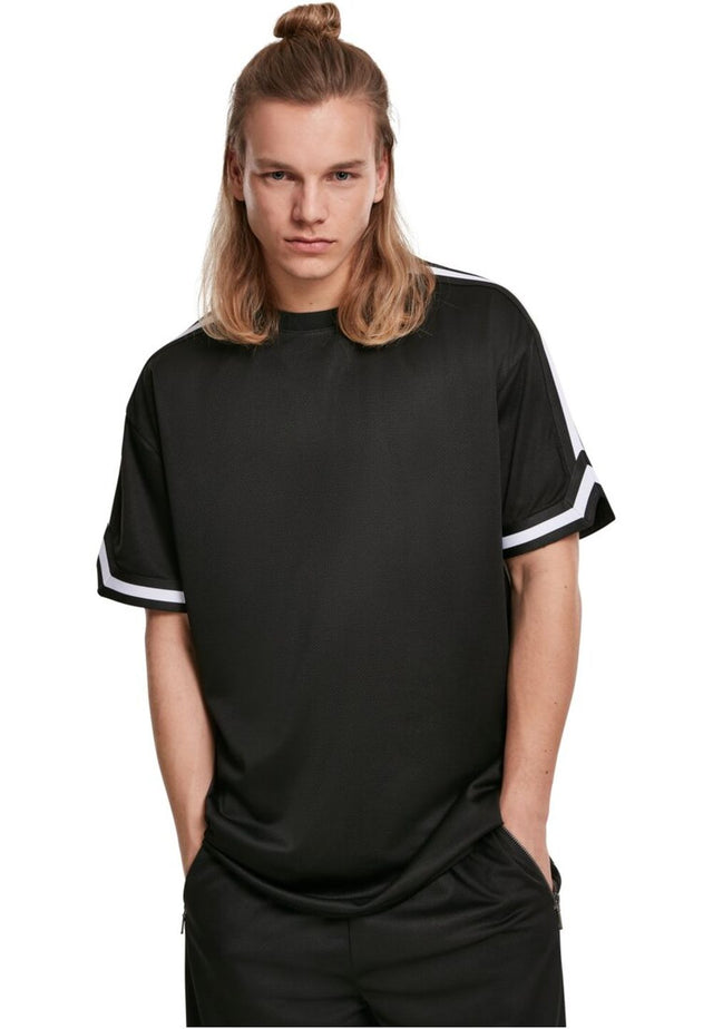 Urban Classics Herren T-Shirt OVERSIZED STRIPES MESH - Relaxed Fit
