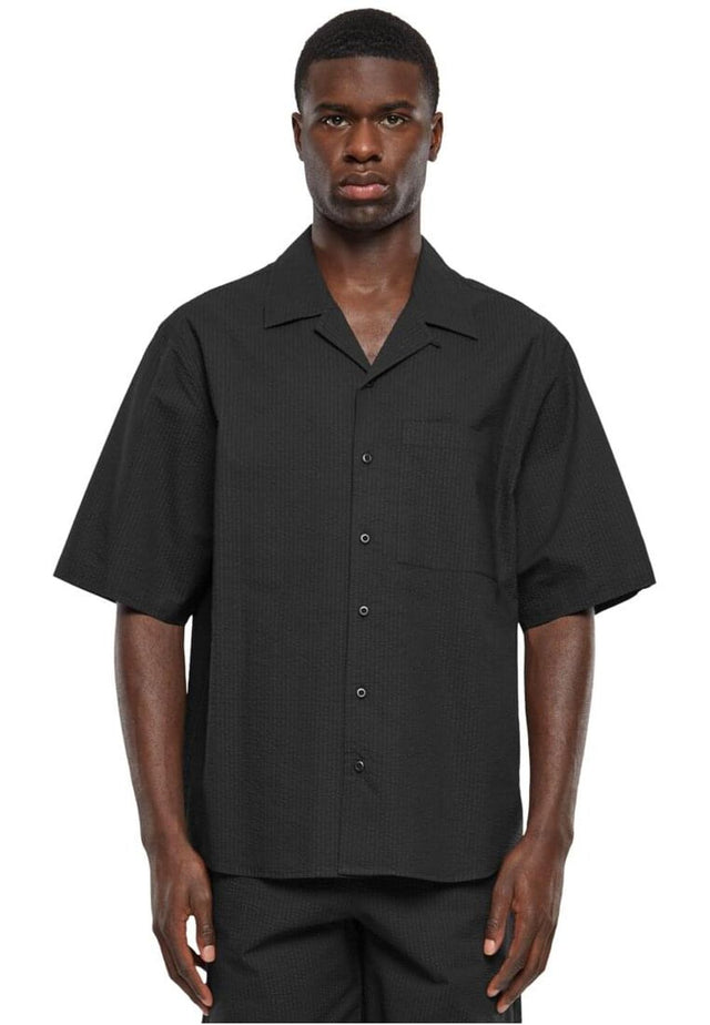 Urban Classics Herren Freizeithemd RELAXED SEERSUCKER SHORT SLEEVE - Relaxed Fit