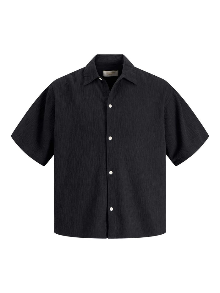 Jack & Jones Herren Kurzarm Hemd JORMONTAUK WAVY TEXTURE Relaxed Fit