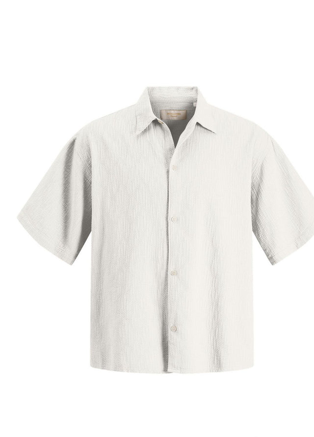 Jack & Jones Herren Kurzarm Hemd JORMONTAUK WAVY TEXTURE Relaxed Fit