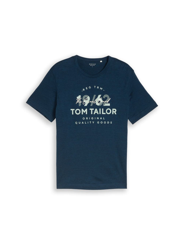 Tom Tailor Herren T-Shirt "PRINTED FINE STRIPE" - Regular Fit