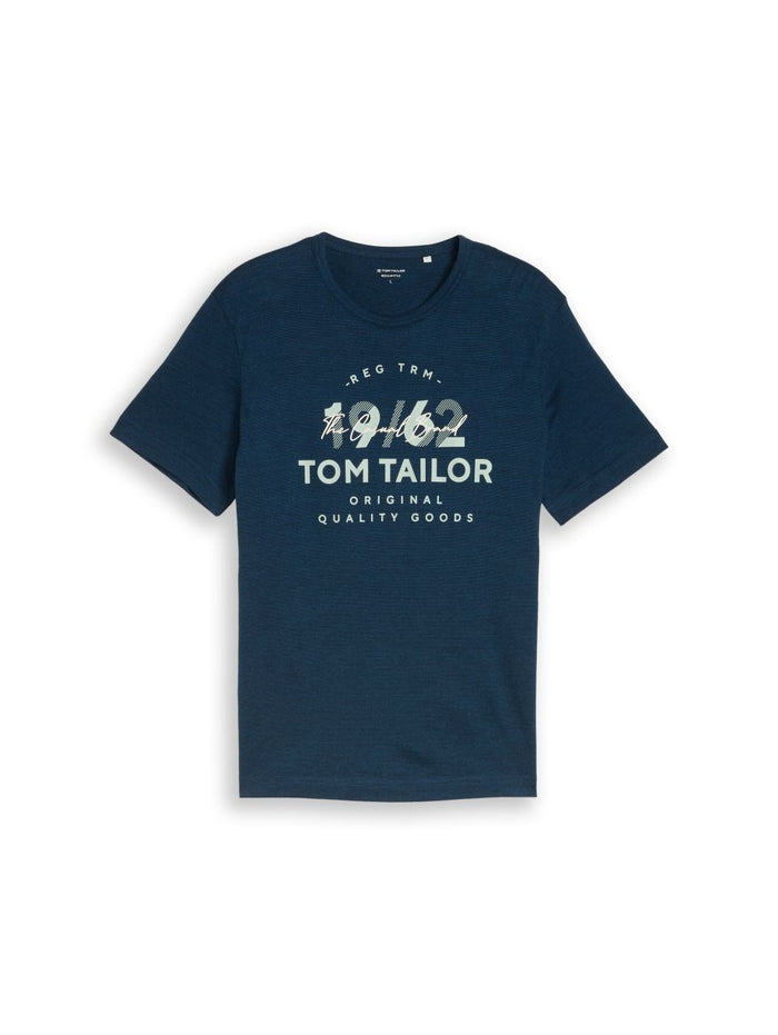 Tom Tailor Herren T-Shirt "PRINTED FINE STRIPE" - Regular Fit