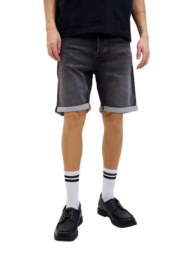 Jack & Jones Herren Jeans Short JJIRICK JJICON I.K.- Mid waist - Regular Fit - Schwarz Blau Grau Beige