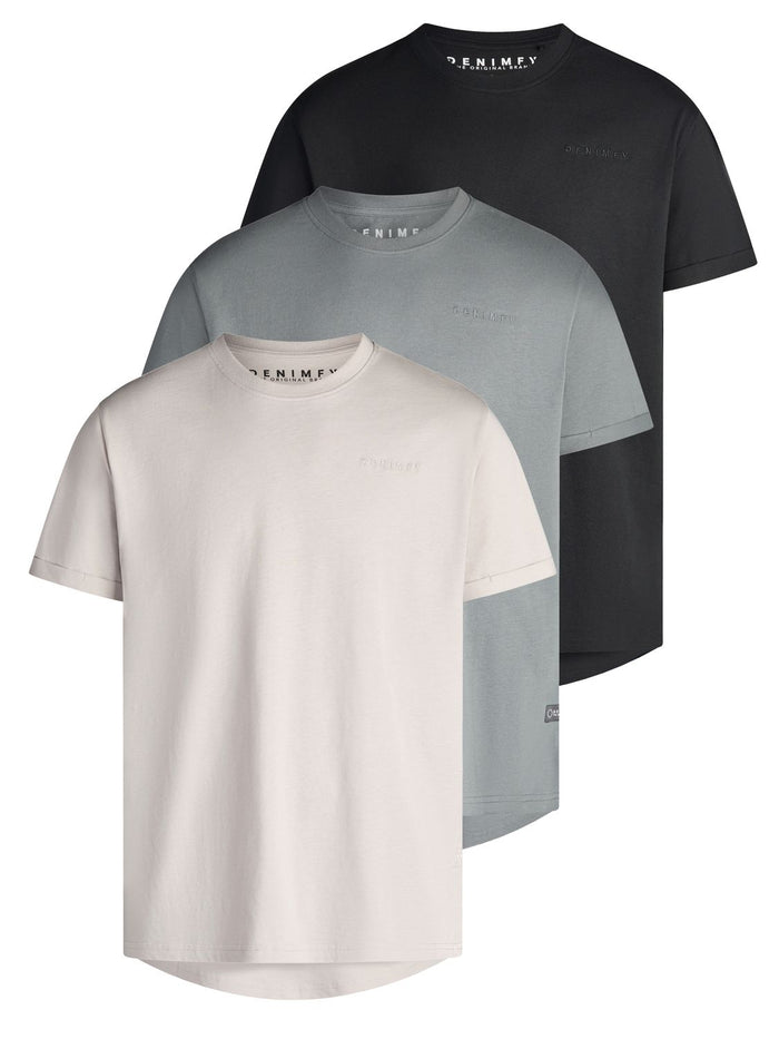 DENIMFY Tshirt Herren Regular Fit DFDiego 3er Set Pack