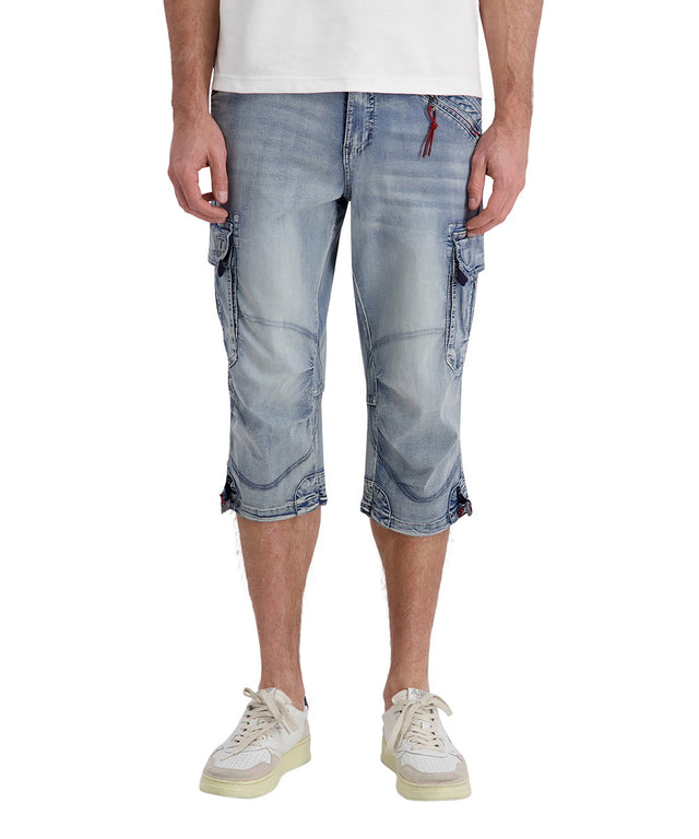 TIMEZONE  Herren 3/4 Cargo Jeans LOOSE MILESTZ SHORT Mid Waist Loose Fit - Blau Schwarz