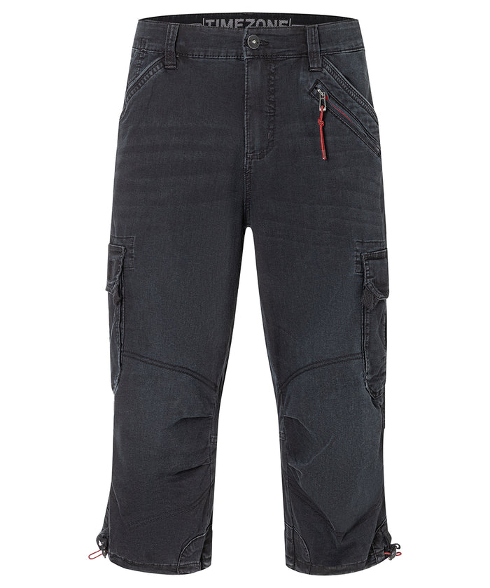 TIMEZONE  Herren 3/4 Cargo Jeans LOOSE MILESTZ SHORT Mid Waist Loose Fit - Blau Schwarz