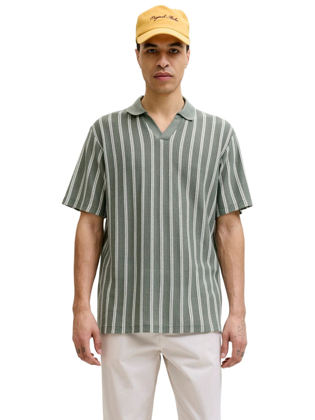 Jack & Jones Herren Poloshirt JPRBLUHARRY SS SPLIT NECK - Regular Fit