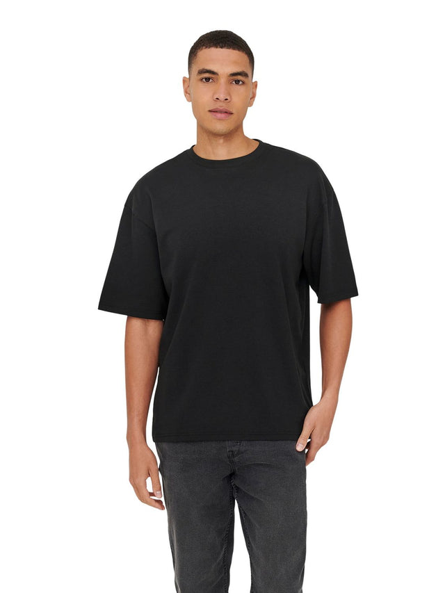 Only & Sons Herren Rundhals T-Shirt  ONSCASPIAN AIRFLEX BOXY - Relaxed Fit