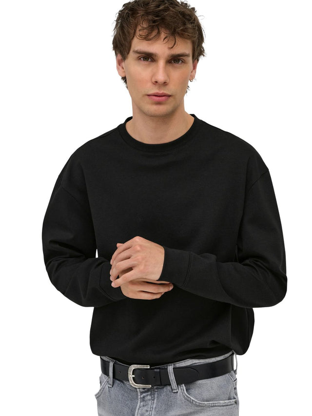 Only & Sons Herren Rundhals Langarmshirt  ONSCASPIAN AIRFLEX BOXY - Relaxed Fit