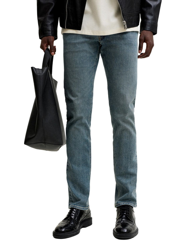 Jack & Jones Herren Jeans JJIGLENN JJORIGINAL Mid Waist - Slim Fit - Blau Grau