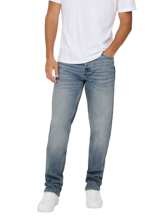 Only & Sons Herren Jeans ONSEDGE PERFORMANCE Mid Waist - Regular Fit - Blau Grau Schwarz