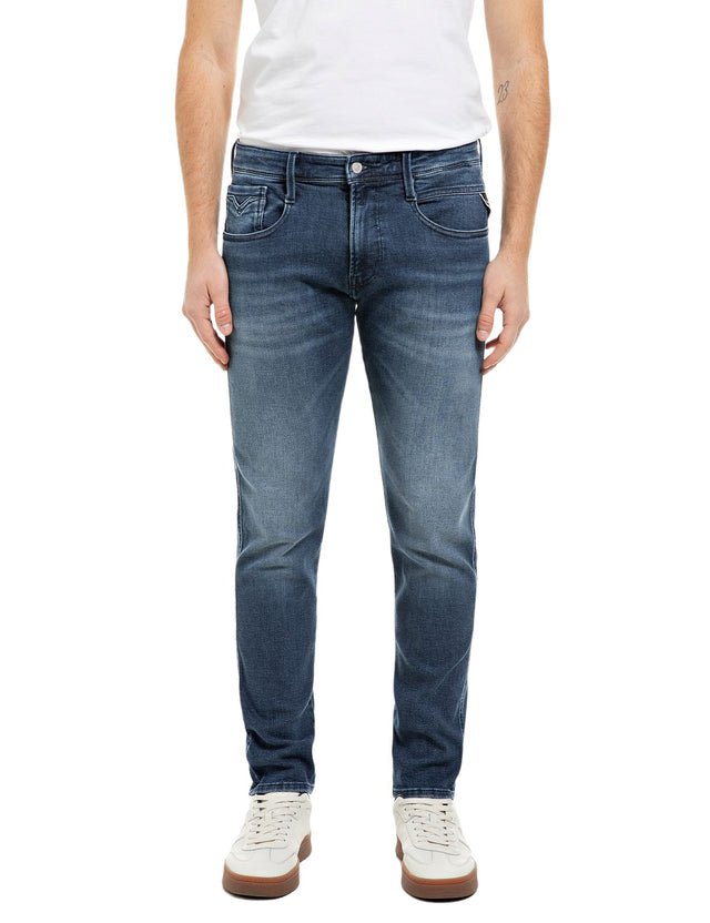 Replay Herren Jeans ANBASS - Mid Waist - Slim Fit - Blau - Medium Blue