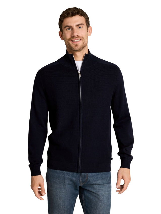 Tom Tailor Herren Strickjacke BASIC ZIP JACKET KNIT - Regular Fit