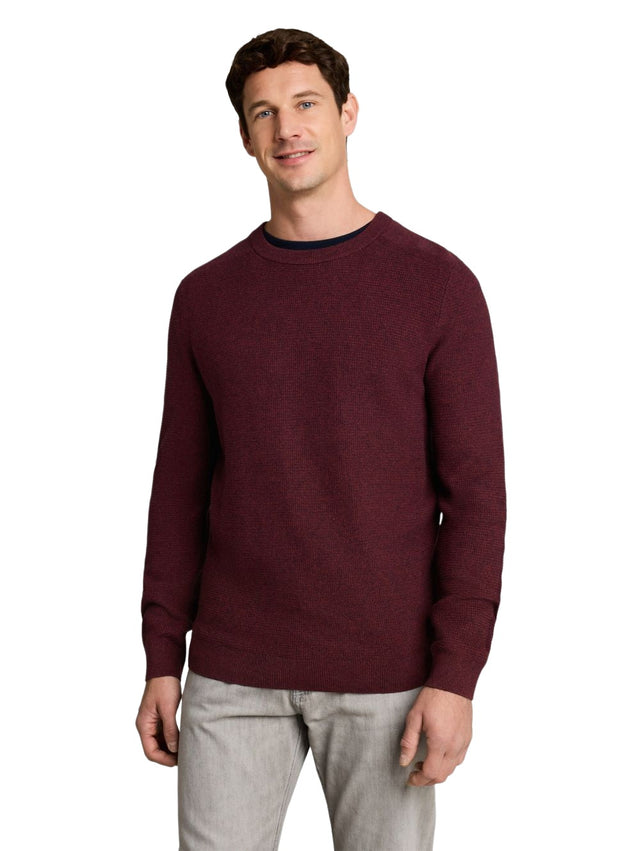 Tom Tailor Herren Rundhals Pullover MOULINE STRUCTURED CREW NECK KNIT - Regular Fit