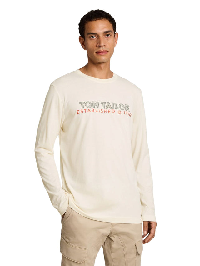 Tom Tailor Herren Langarmshirt PRINTED - Regular Fit