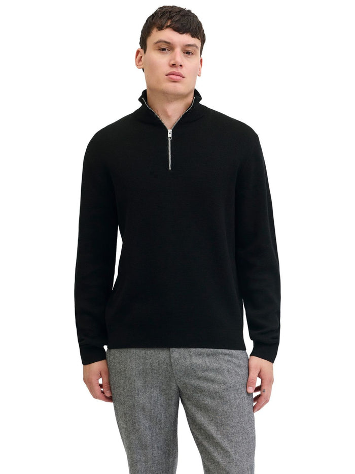 Jack & Jones Herren Strickpullover JPRBLAMILANO STITCH KNIT HALF ZIP - Relaxed Fit