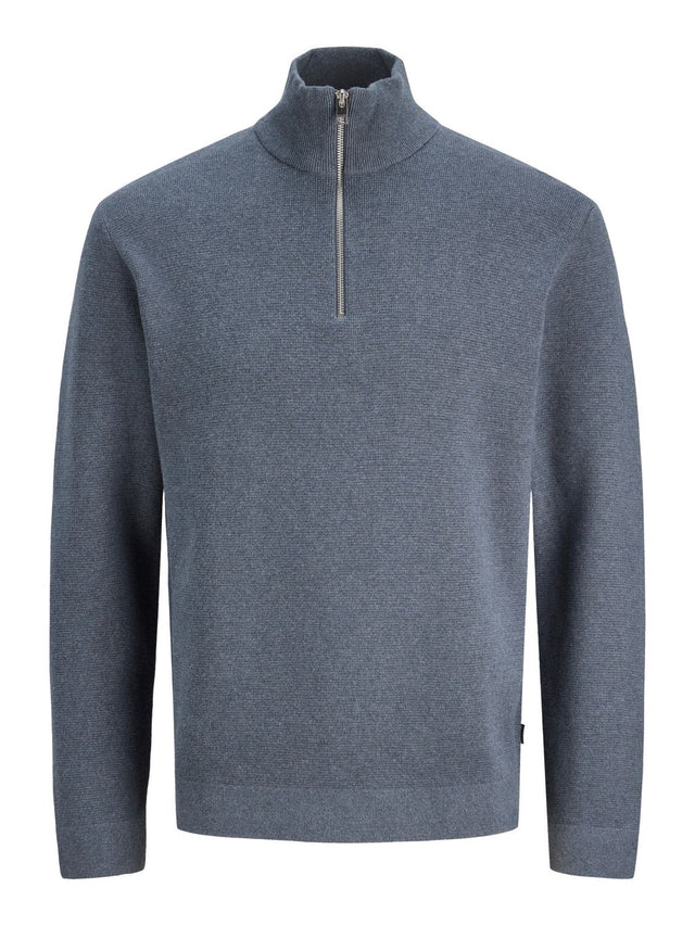 Jack & Jones Herren Strickpullover JPRBLAMILANO STITCH KNIT HALF ZIP - Relaxed Fit