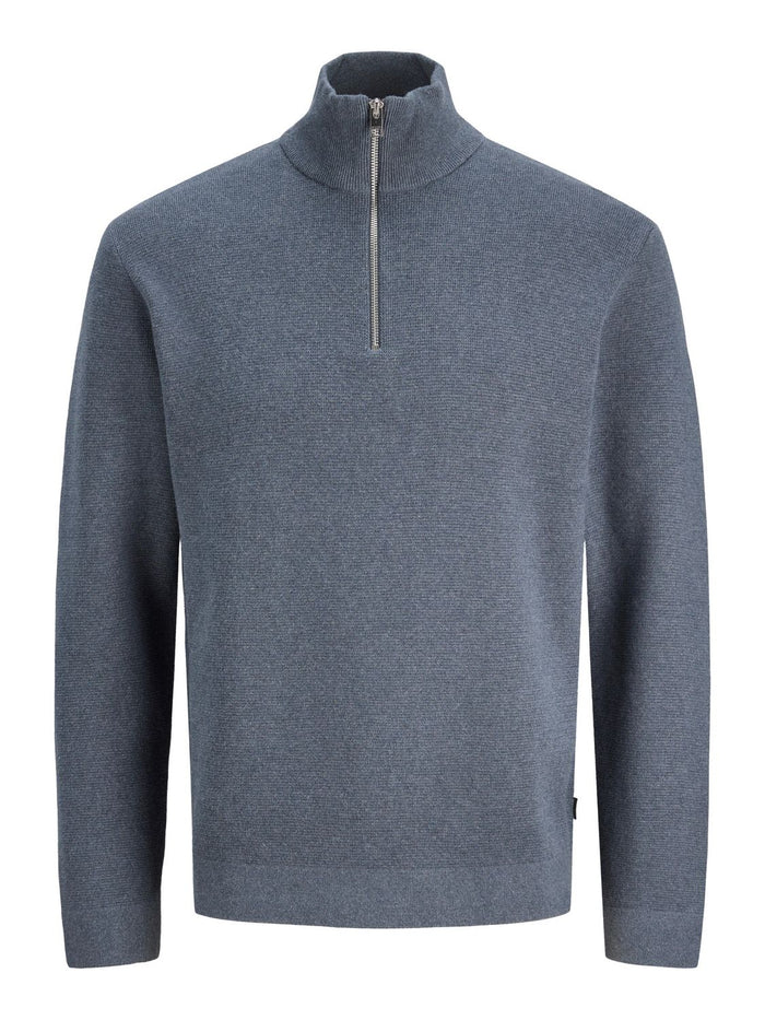 Jack & Jones Herren Strickpullover JPRBLAMILANO STITCH KNIT HALF ZIP - Relaxed Fit