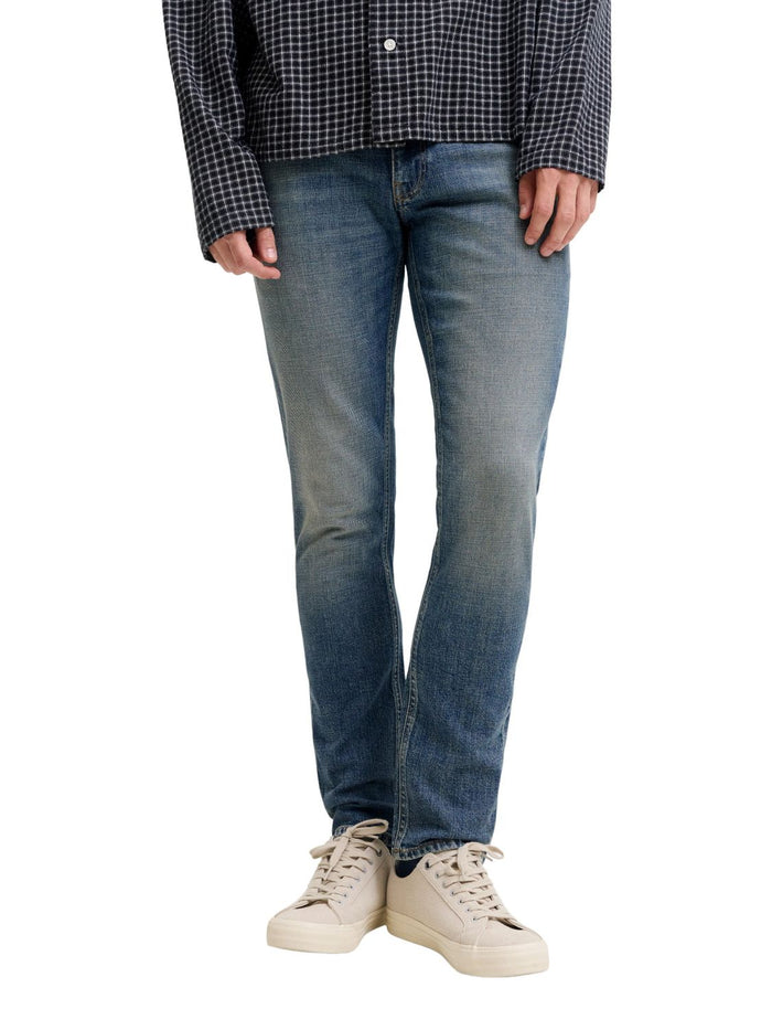 Jack & Jones Herren Jeans JJIGLENN JJDYLAN Mid Waist - Slim Fit - Blau