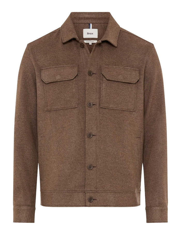 BRAX Herren Hemdjacke SANTIAGO - Regular Fit S -6XL Braun Beige