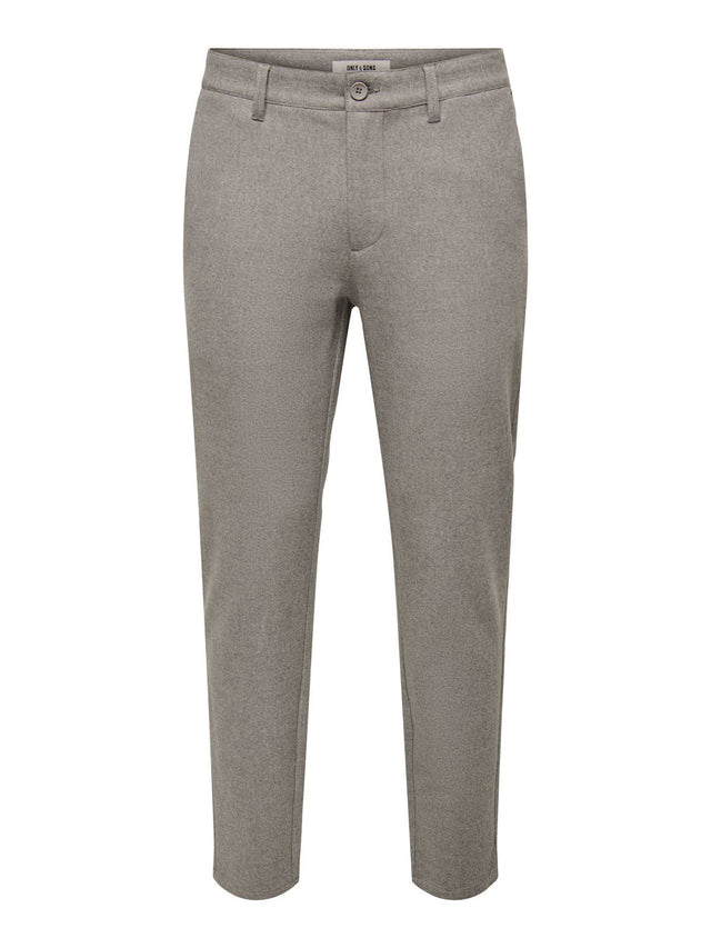 Only & Sons Herren Chino Hose ONSMARK SLIM BRUSH PIQUE - Slim Fit -  Blau Grau