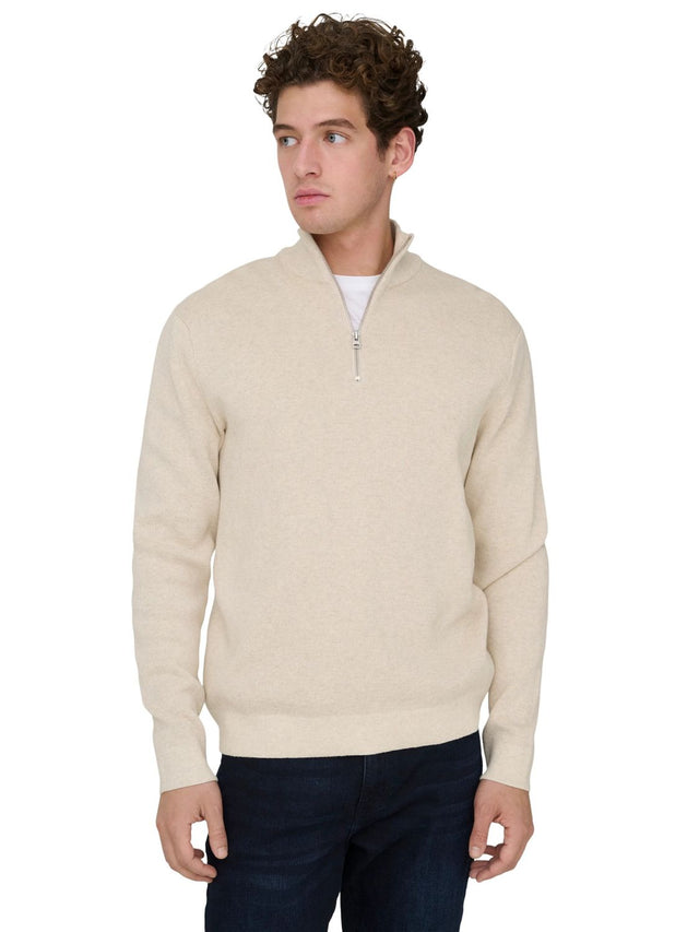Only & Sons Herren Pullover ONSTING REG HALF ZIP KNIT - Regular Fit