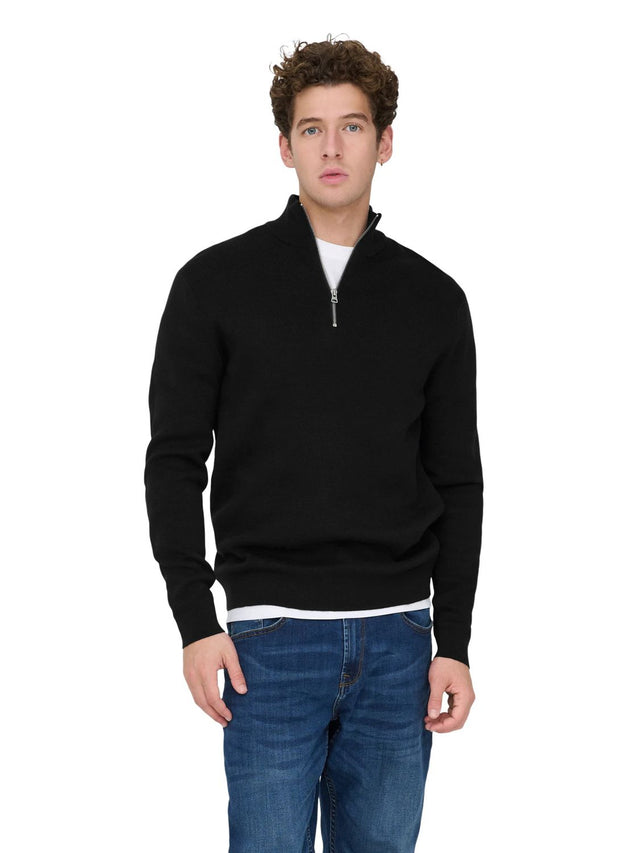 Only & Sons Herren Pullover ONSTING REG HALF ZIP KNIT - Regular Fit