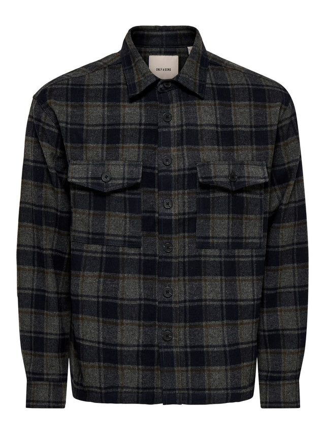 Only & Sons Herren Hemdjacke ONSESKE CHECKED OVERSHIRT - Relaxed Fit