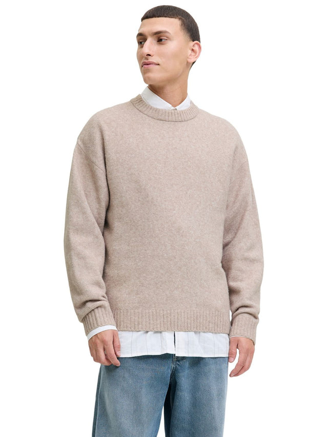 Jack & Jones Herren Pullover JJESOHO OLLIE KNIT CREW NECK - Relaxed Fit