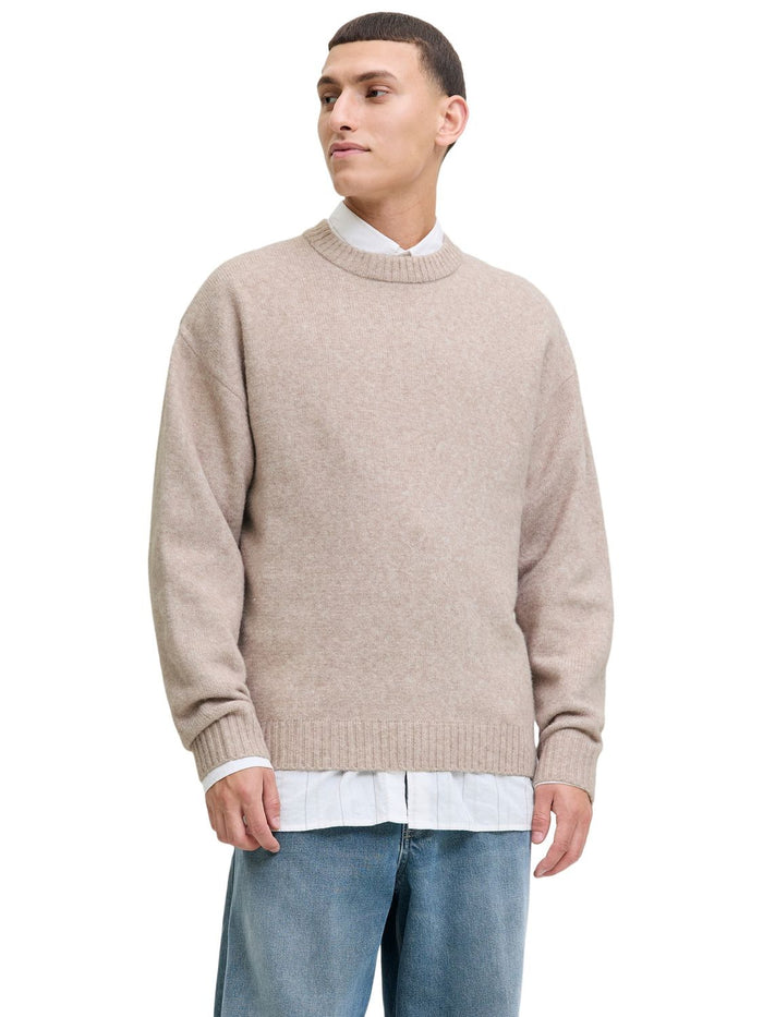 Jack & Jones Herren Pullover JJESOHO OLLIE KNIT CREW NECK - Relaxed Fit