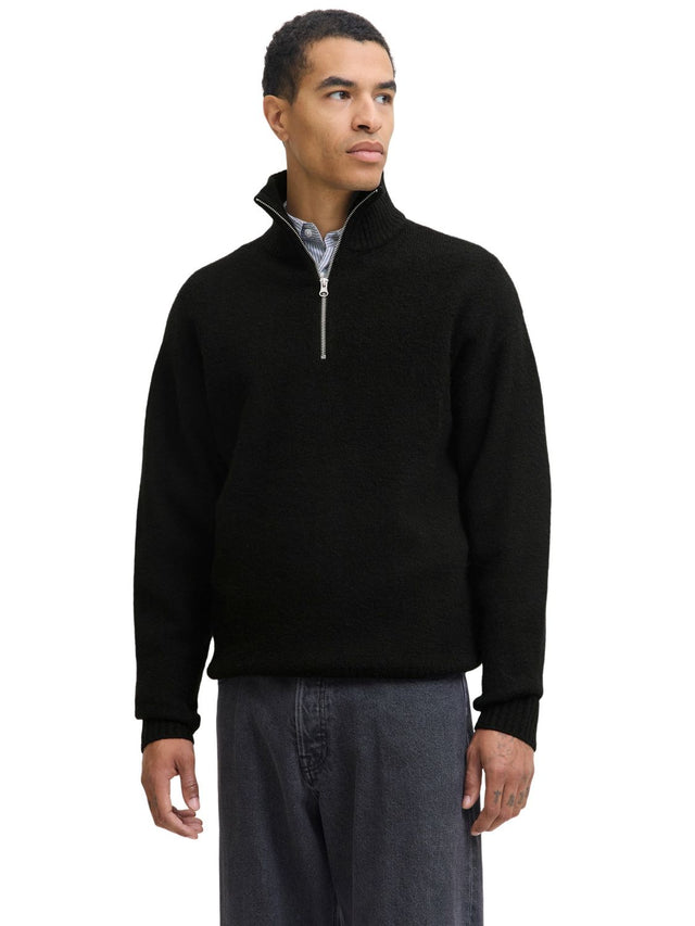 Jack & Jones Herren Pullover JJESOHO OLLIE KNIT HALF ZIP - Relaxed Fit
