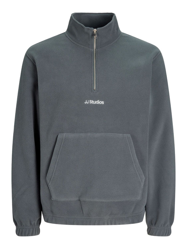 Jack & Jones Herren Sweatshirt JJESOHO HALF ZIP FLEECE - Relaxed Fit
