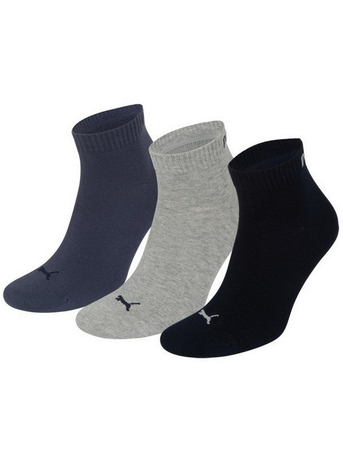 Puma Unisex Herren Damen Quarter Socken PLAIN - 3er Pack