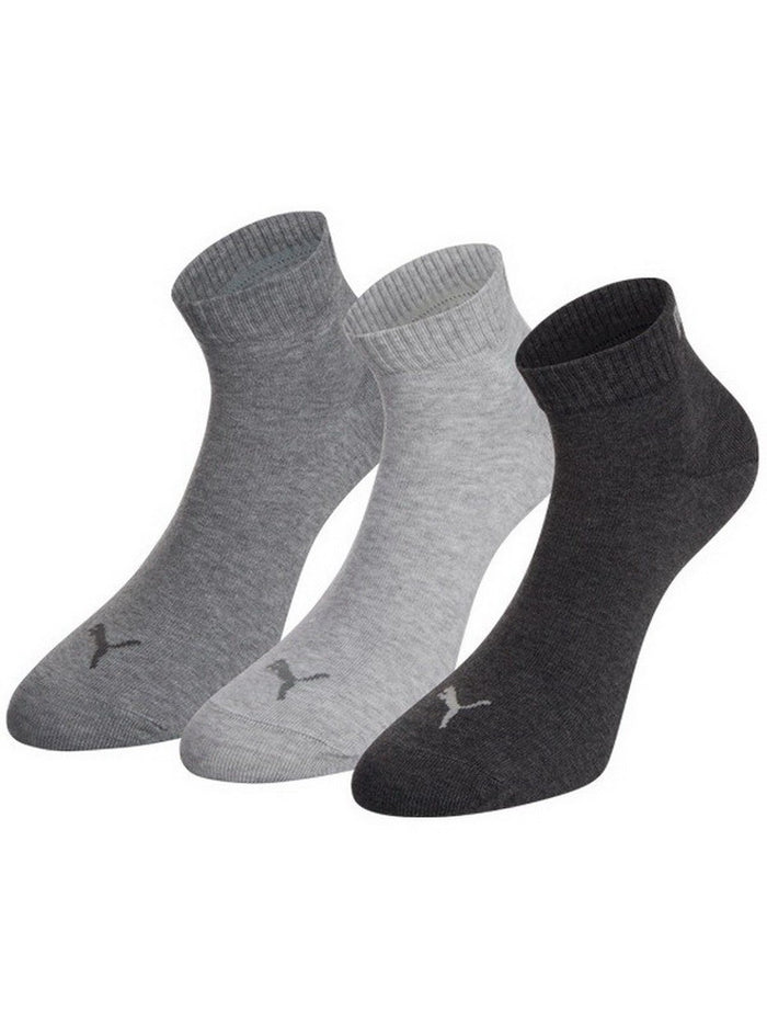 Puma Unisex Herren Damen Quarter Socken PLAIN - 3er Pack