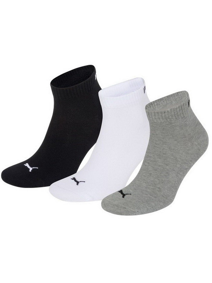 Puma Unisex Herren Damen Quarter Socken PLAIN - 3er Pack